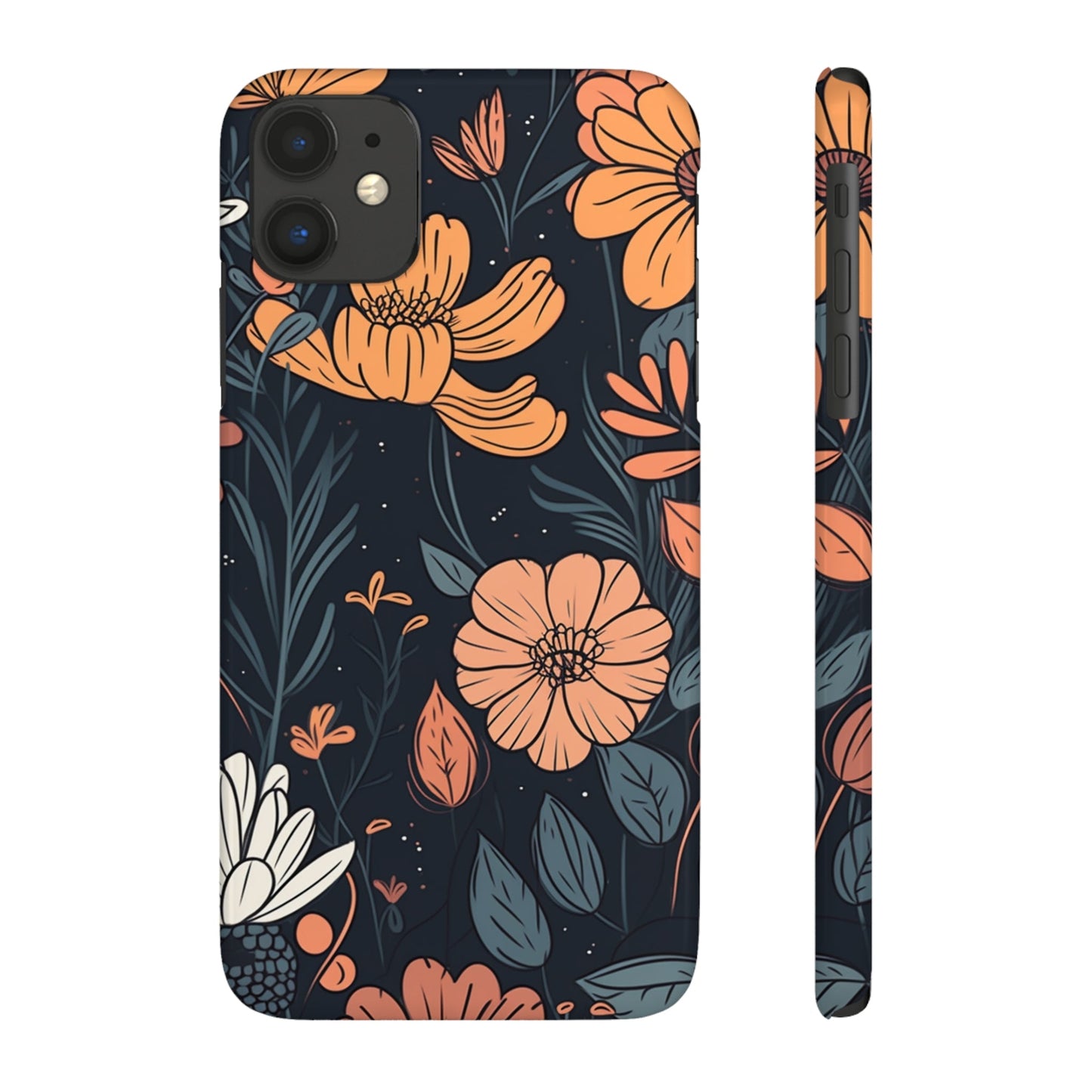 DARK FLOWER PATTERN  | Slim iPhone Case