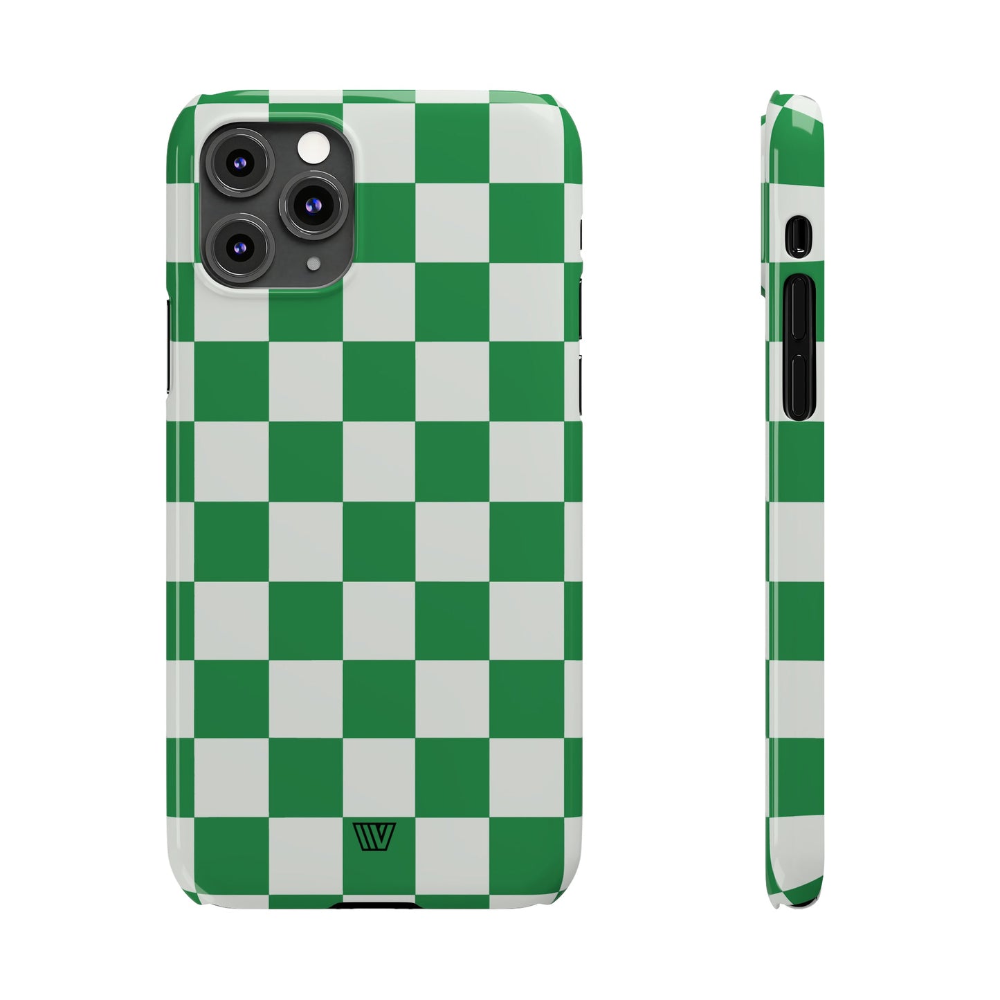 GREEN WHITE CHECKERBOARD | Slim iPhone Case