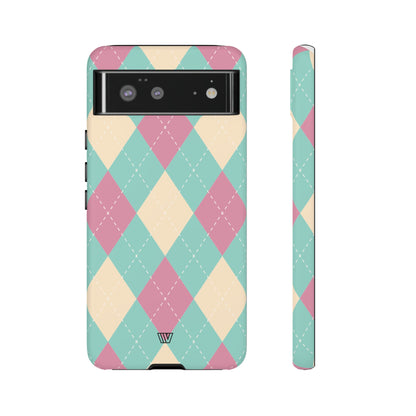 BLUE PINK BEIGE ARGYLE | Tough Phone Case