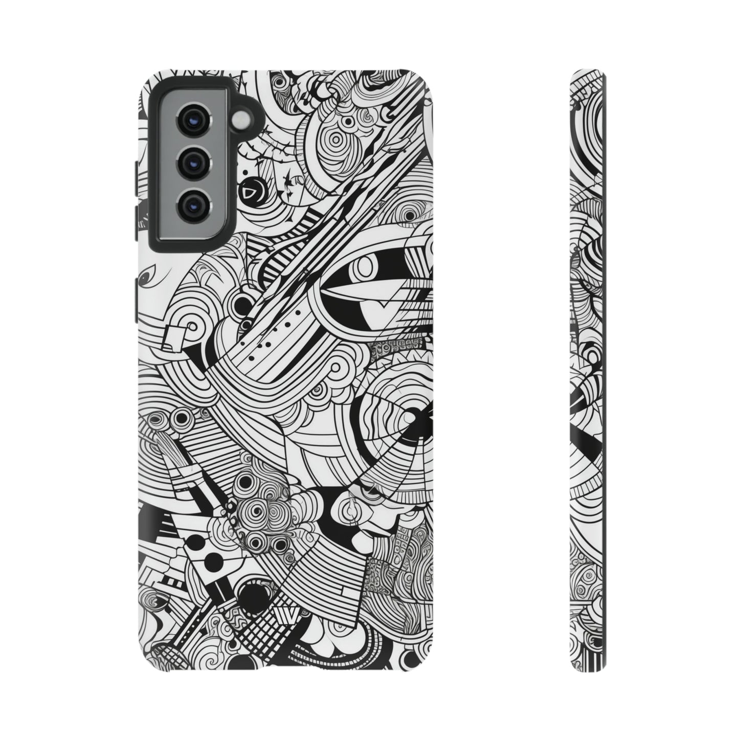 B&W ABSTRACT DOODLE | Tough Phone Case