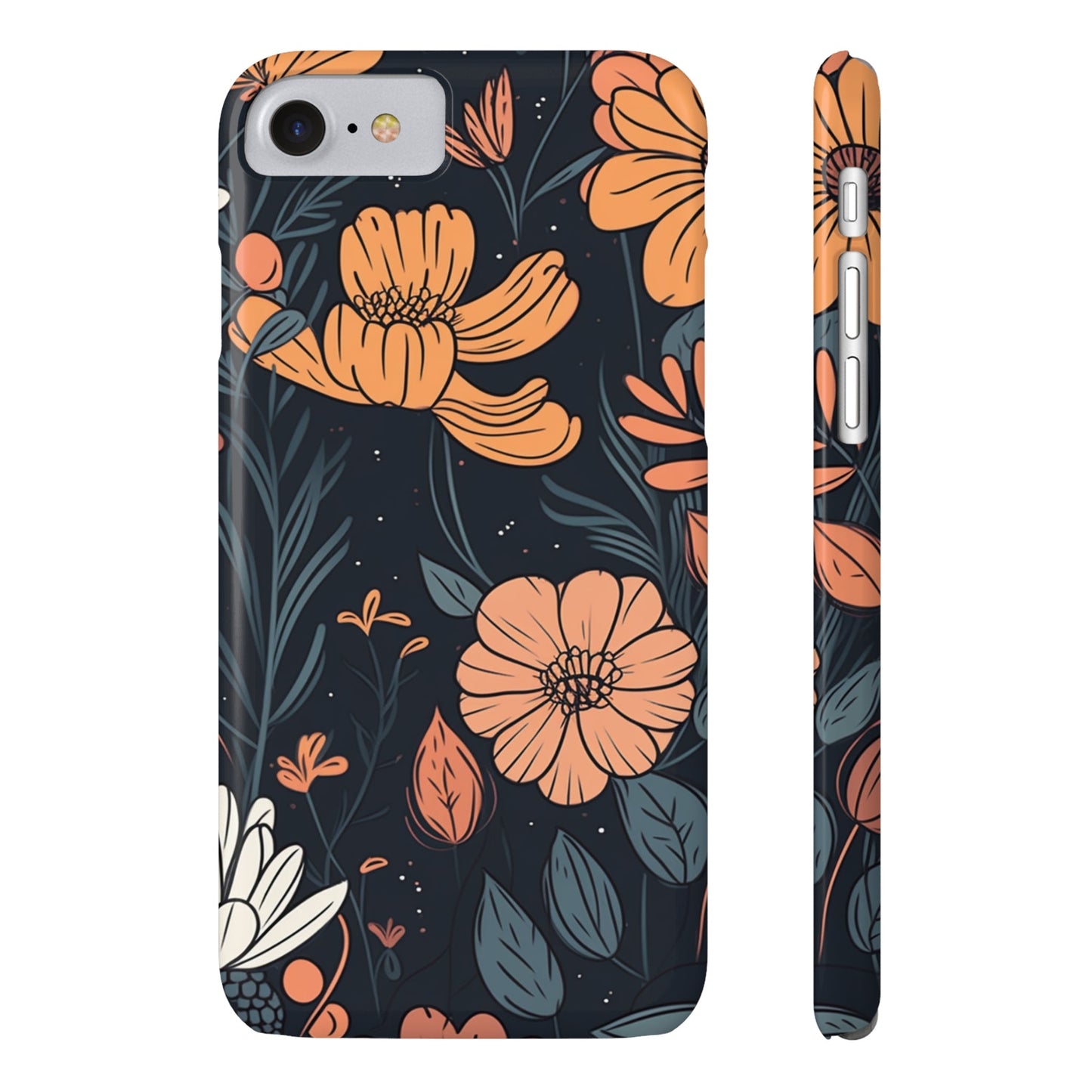 DARK FLOWER PATTERN  | Slim iPhone Case