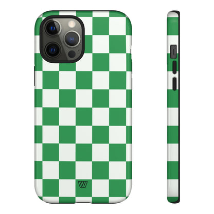 GREEN WHITE CHECKERBOARD | Tough Phone Case