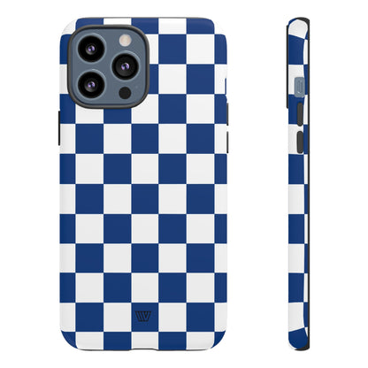 BLUE WHITE CHECKERBOARD | Tough Phone Case