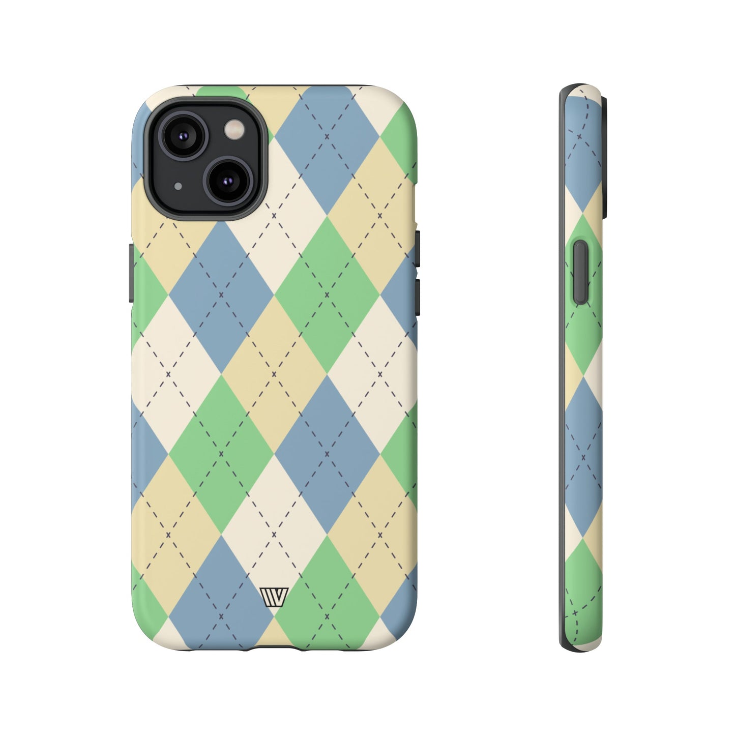 GREEN BLUE BEIGE ARGYLE | Tough Phone Case