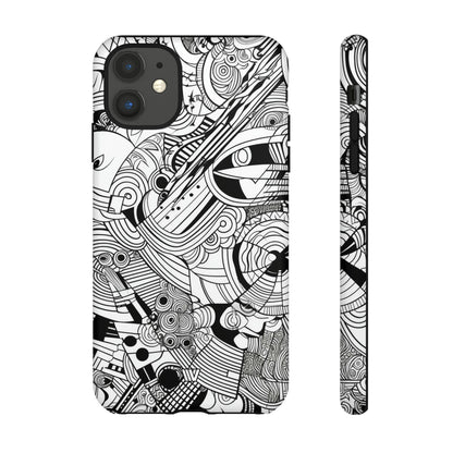 B&W ABSTRACT DOODLE | Tough Phone Case