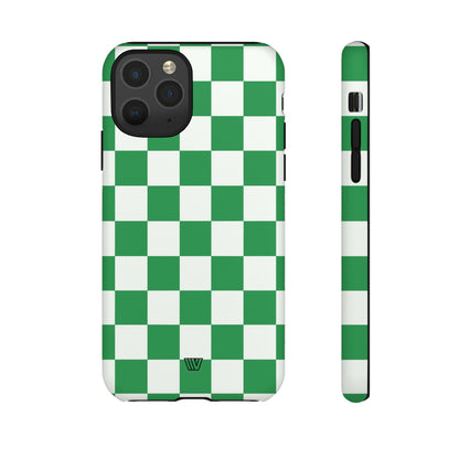 GREEN WHITE CHECKERBOARD | Tough Phone Case