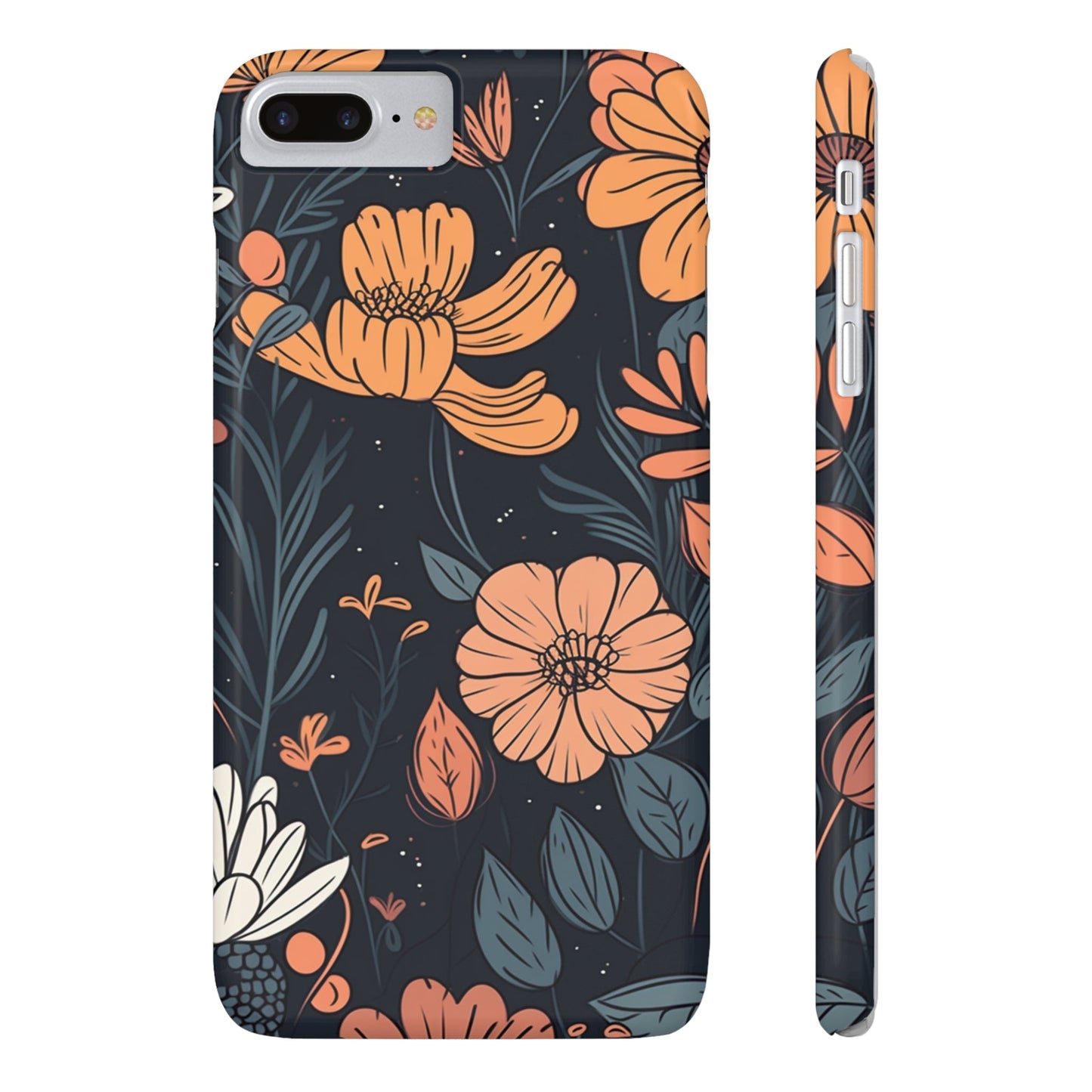 DARK FLOWER PATTERN  | Slim iPhone Case