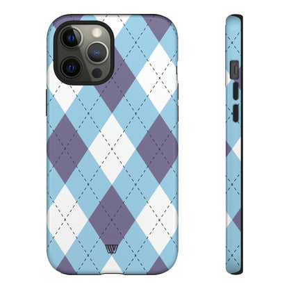 BLUE WHITE PURPLE ARGYLE | Tough Phone Case