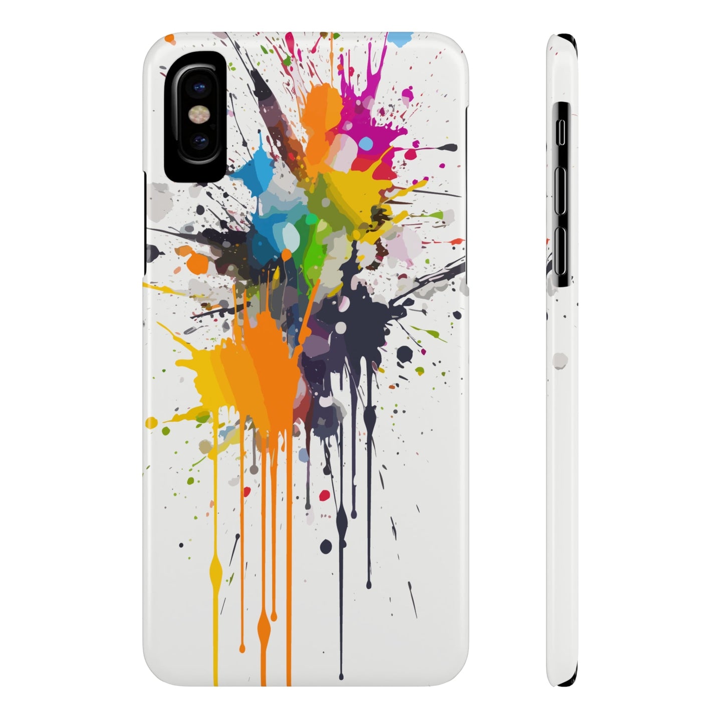 PAINT SPLATTER WHITE | Slim iPhone Case