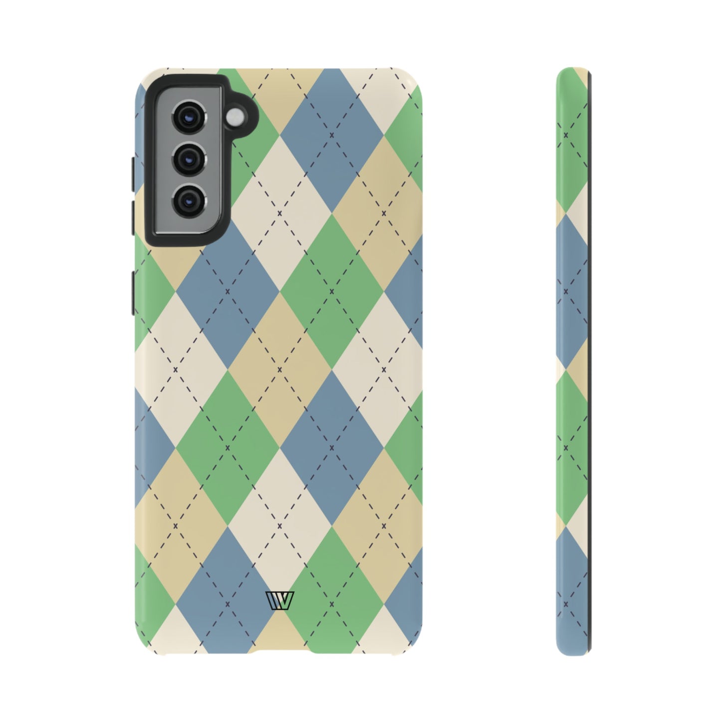 GREEN BLUE BEIGE ARGYLE | Tough Phone Case