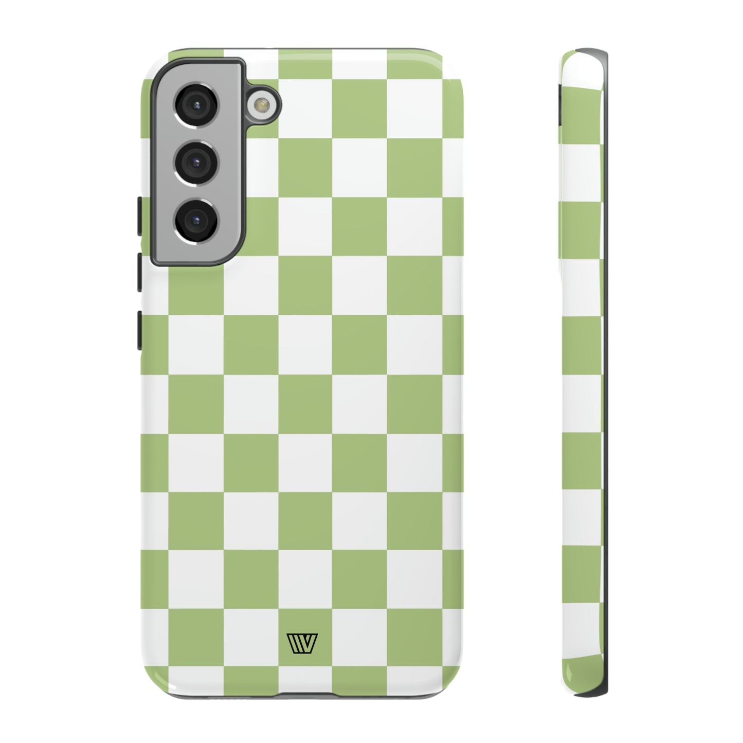 PALE OLIVE WHITE CHECKERBOARD | Tough Phone Case