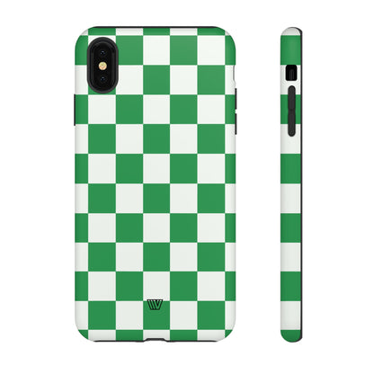 GREEN WHITE CHECKERBOARD | Tough Phone Case