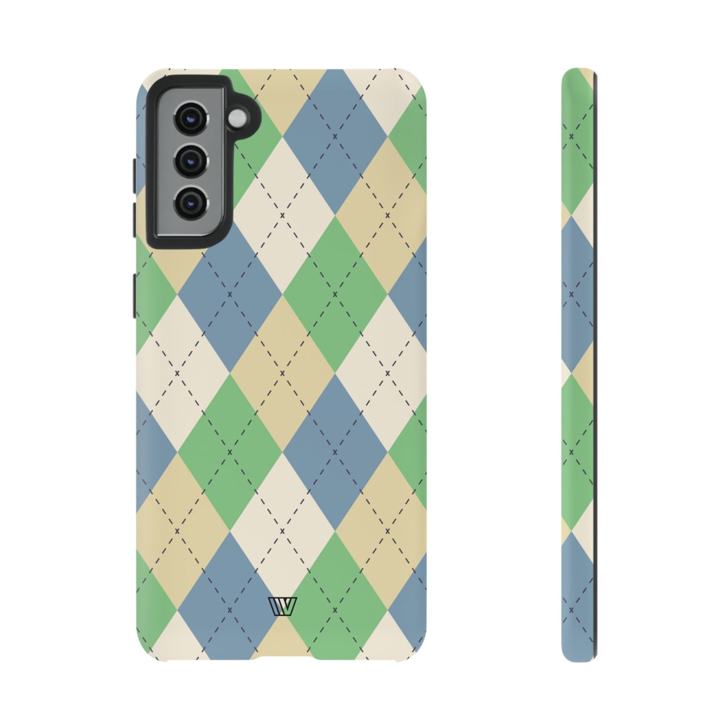 GREEN BLUE BEIGE ARGYLE | Tough Phone Case