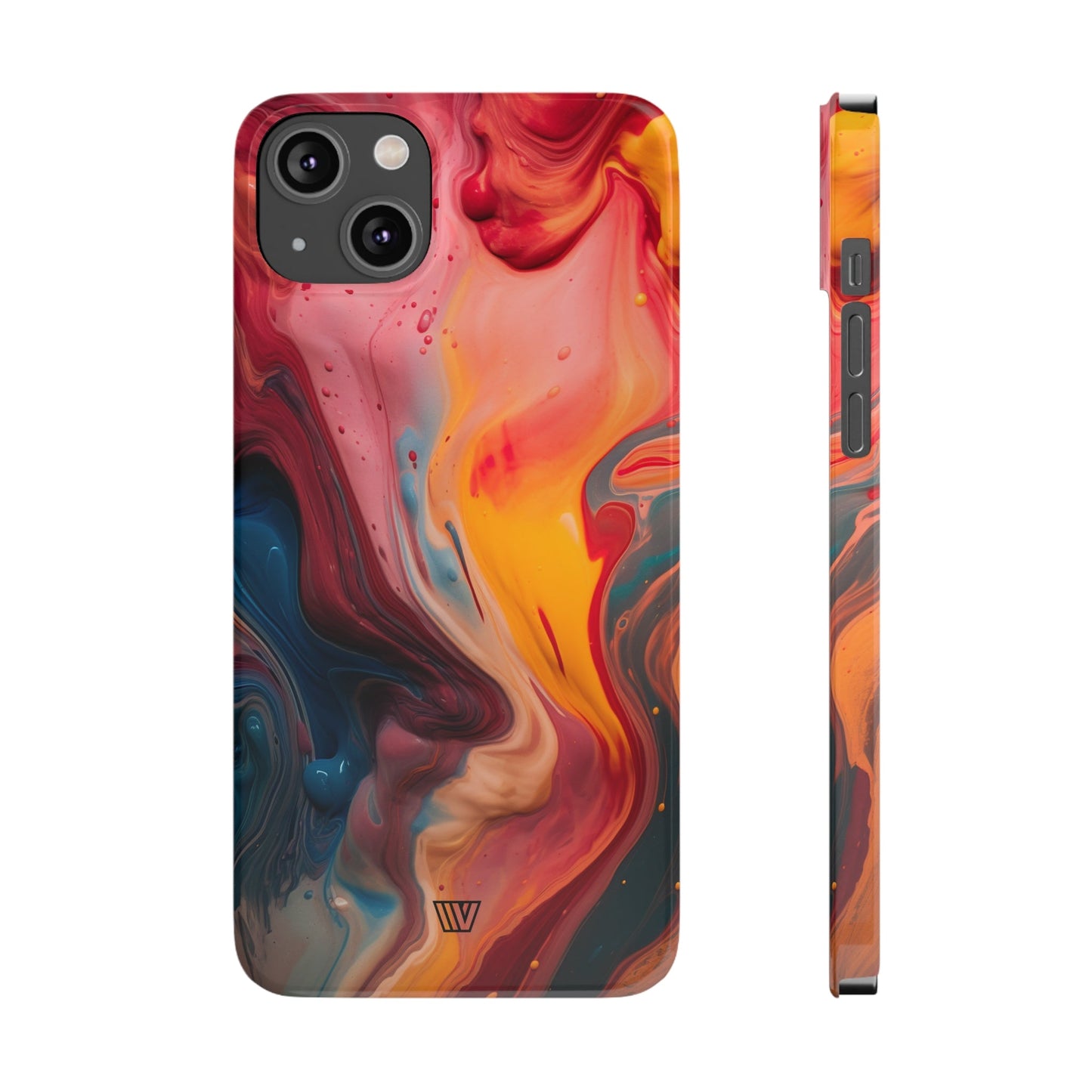 RED ORANGE BLUE SWIRL | Slim iPhone Case