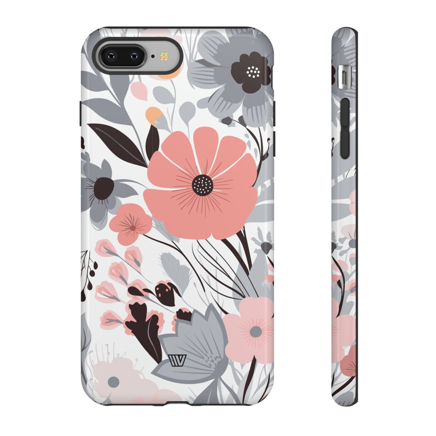 GRAY PASTEL FLOWERS | Tough Phone Case