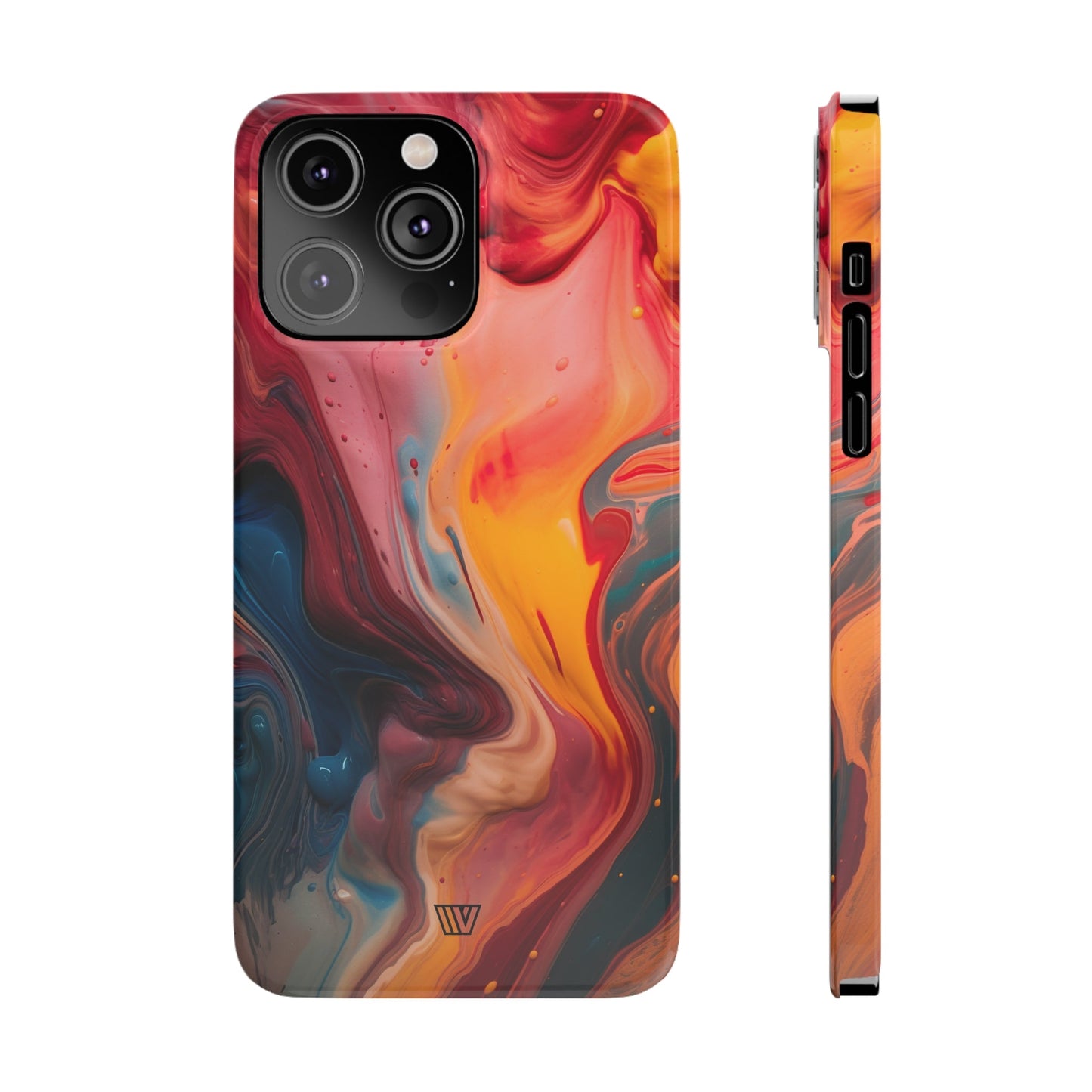 RED ORANGE BLUE SWIRL | Slim iPhone Case