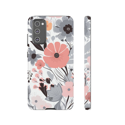 GRAY PASTEL FLOWERS | Tough Phone Case