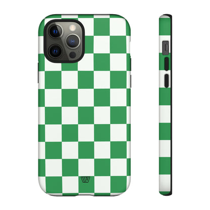 GREEN WHITE CHECKERBOARD | Tough Phone Case