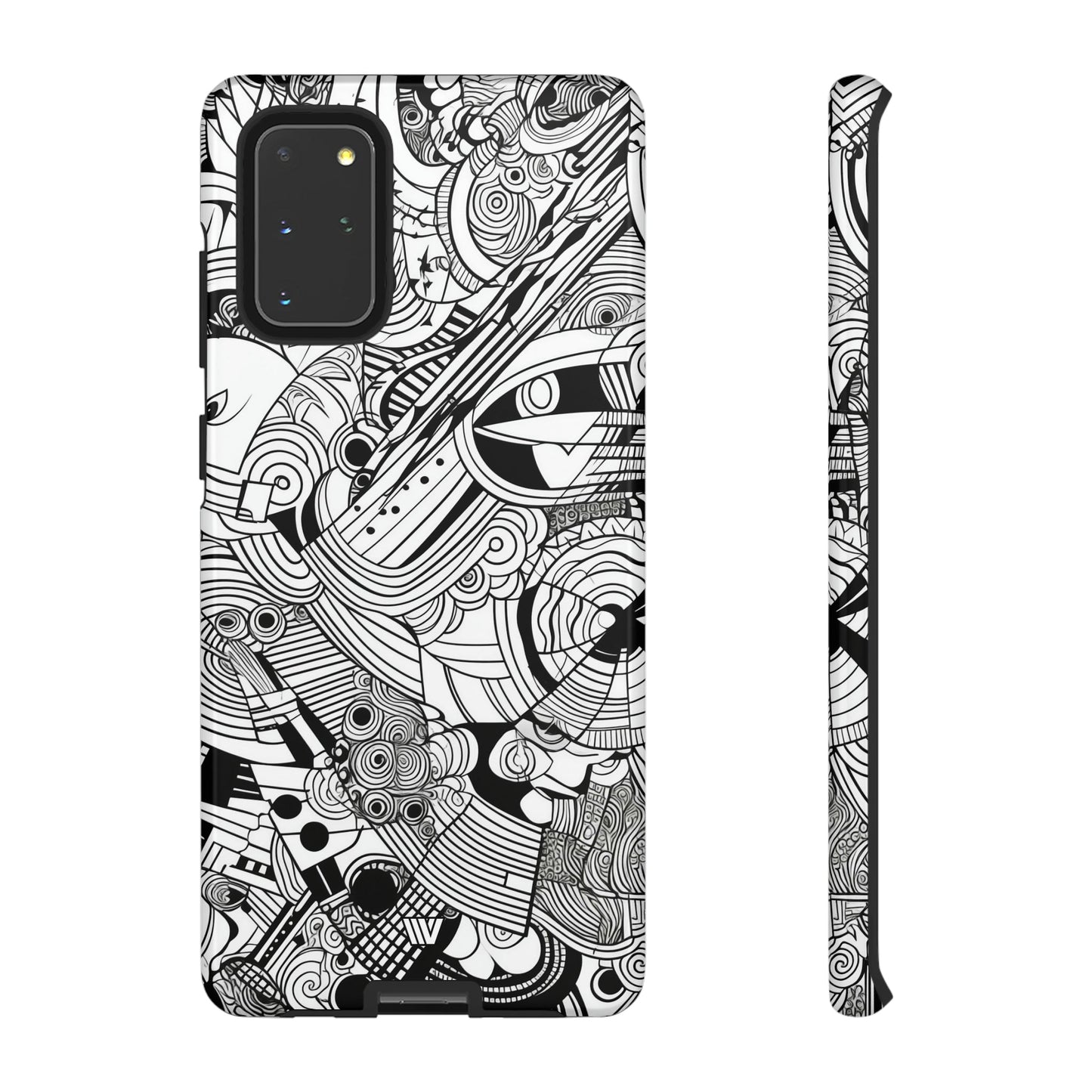 B&W ABSTRACT DOODLE | Tough Phone Case