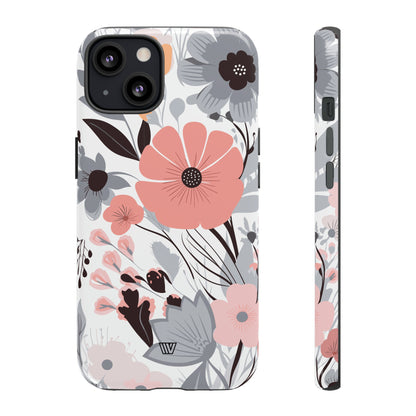 GRAY PASTEL FLOWERS | Tough Phone Case