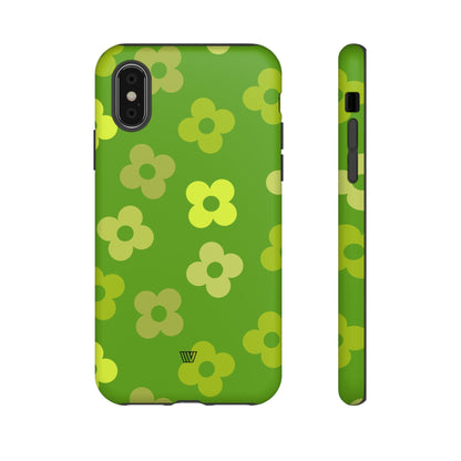 GREEN RETRO FLOWERS | Tough Phone Case