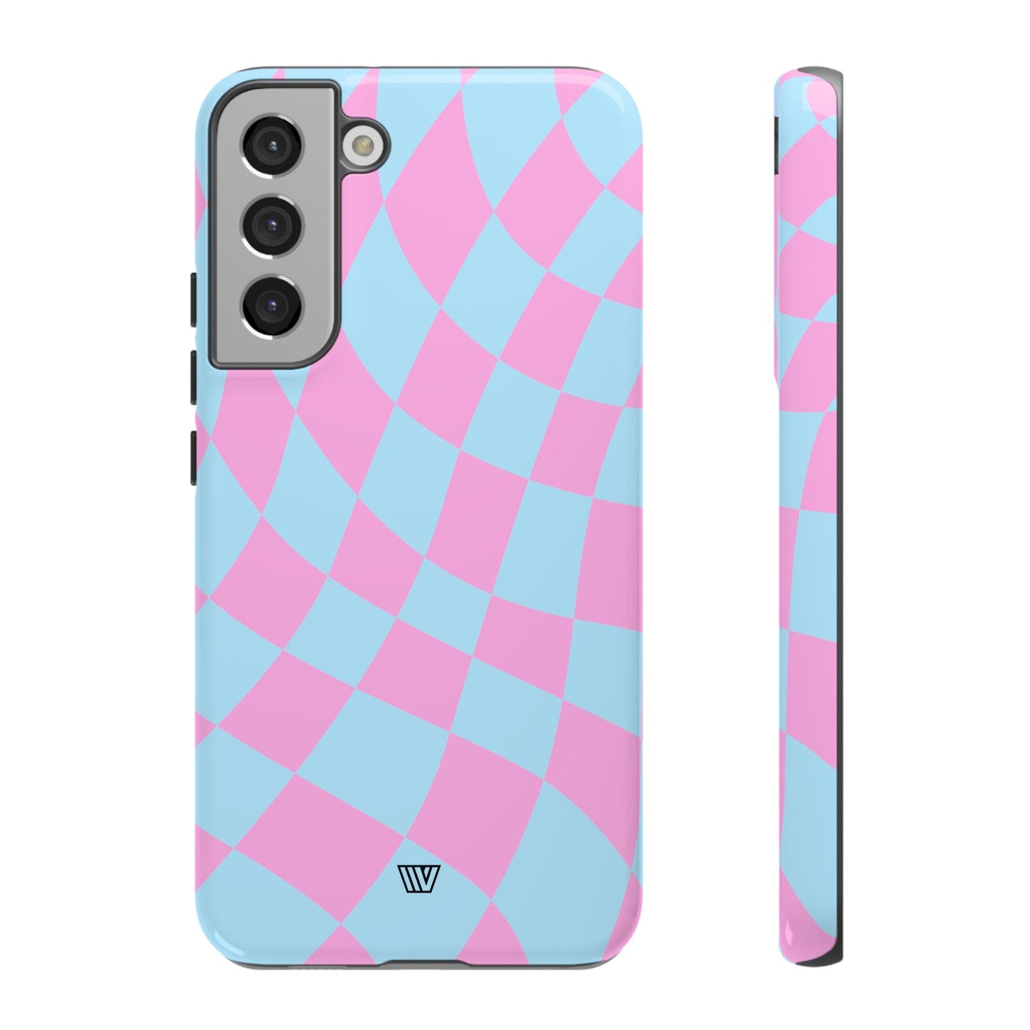 BLUE PINK CURVY CHECKERBOARD | Tough Phone Case