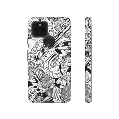 B&W ABSTRACT DOODLE | Tough Phone Case