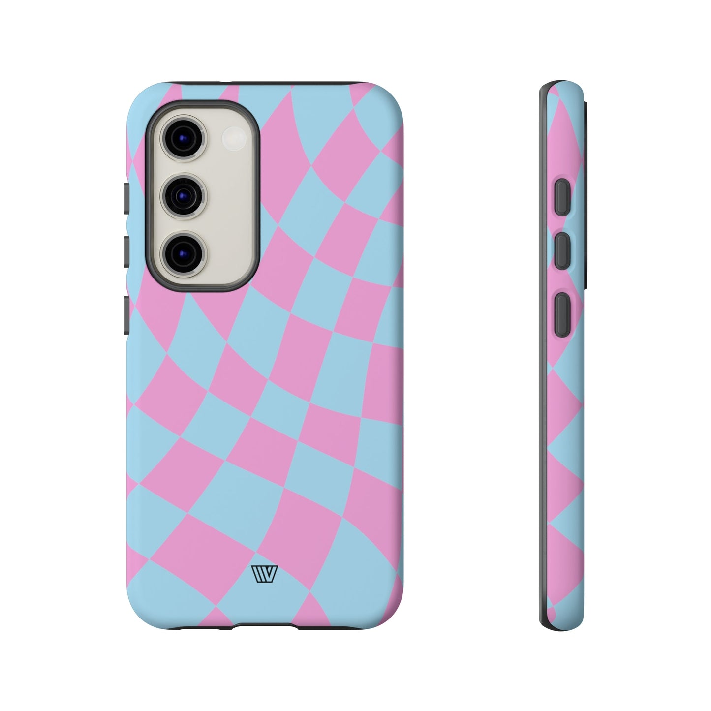 BLUE PINK CURVY CHECKERBOARD | Tough Phone Case