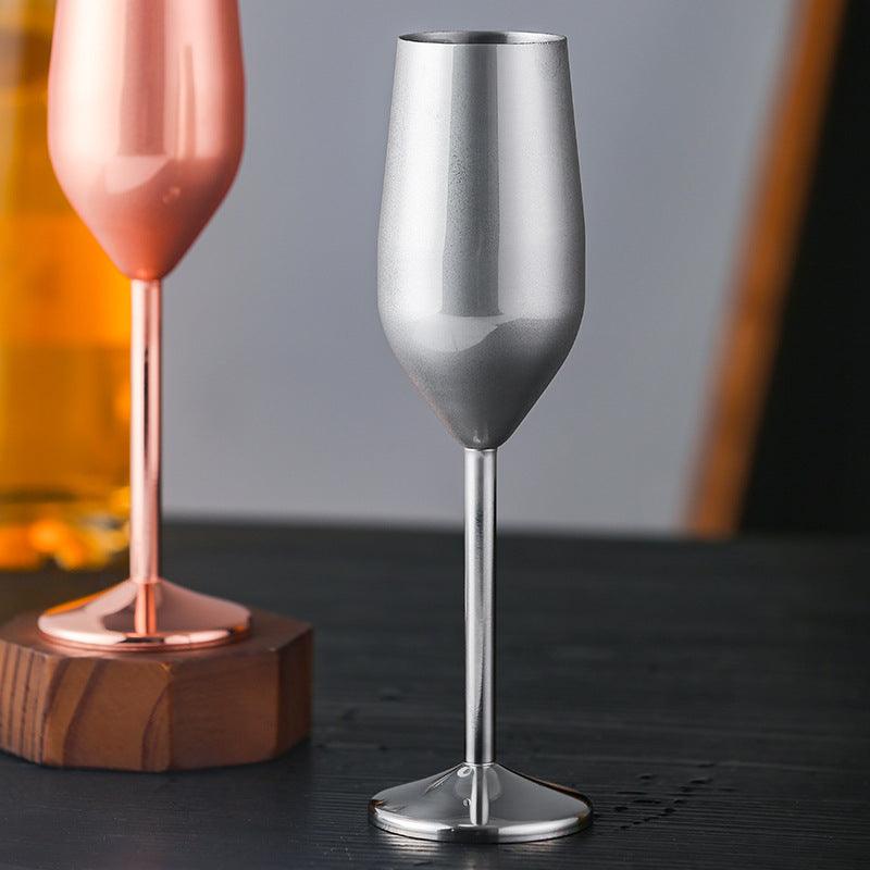 The Retro Wine Glass Collection in Three Sleek Metallic Finishes