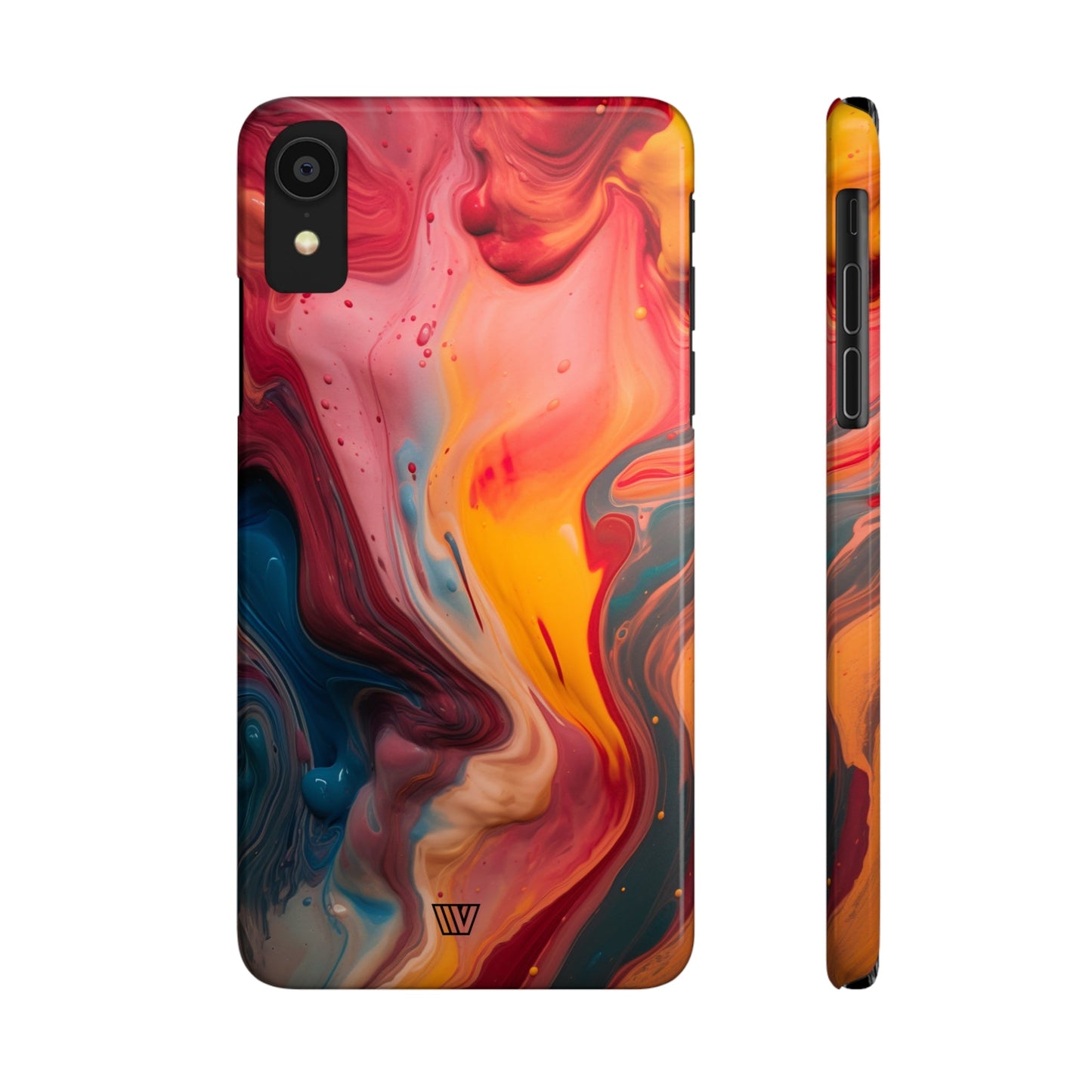 RED ORANGE BLUE SWIRL | Slim iPhone Case