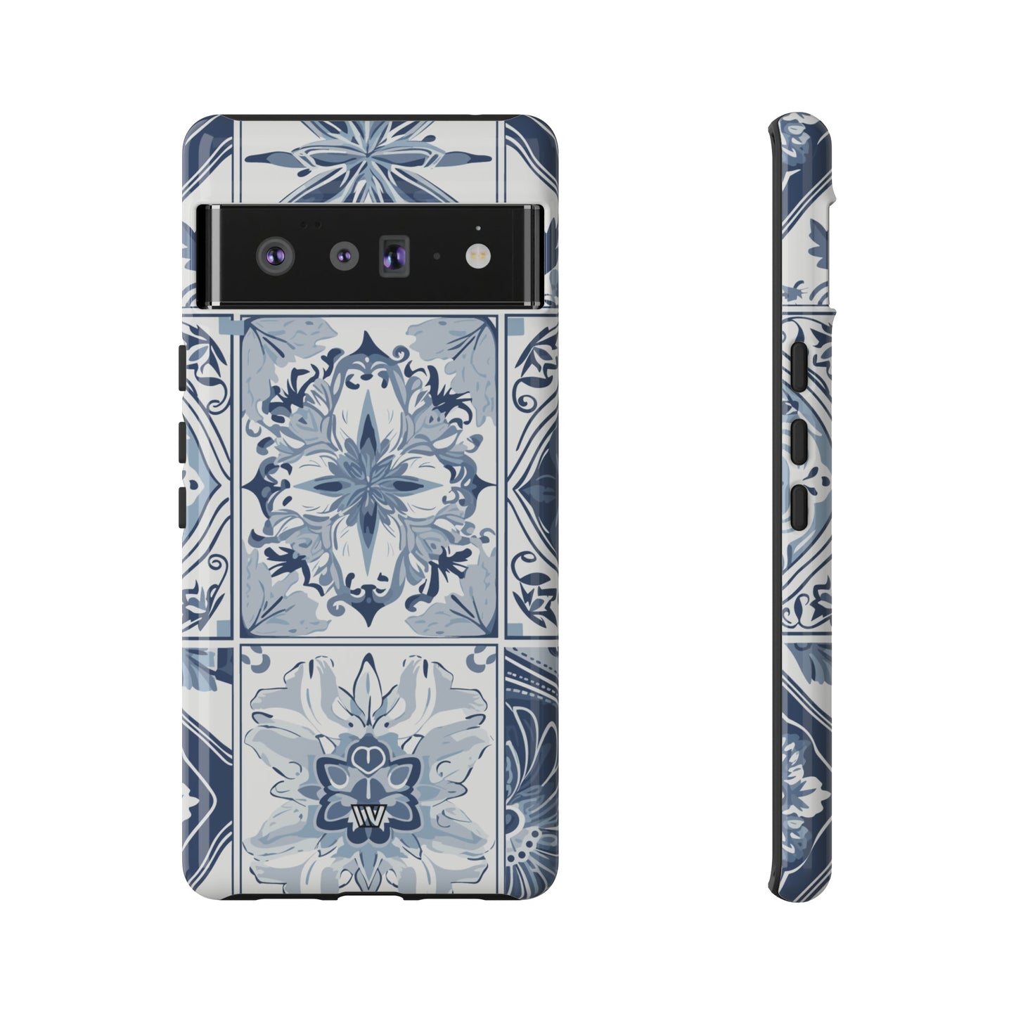 BLUE WHITE TILE | Tough Phone Case