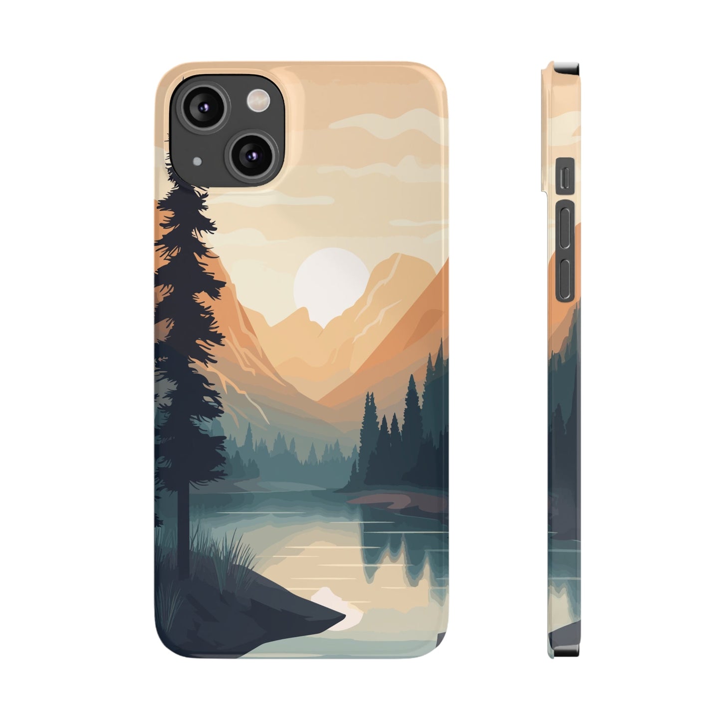 MOUNTAIN RIVER SUNSET | Slim iPhone Case