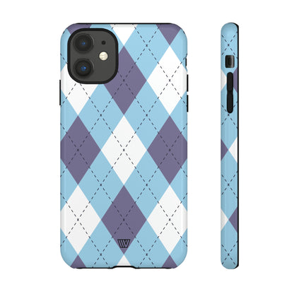 BLUE WHITE PURPLE ARGYLE | Tough Phone Case