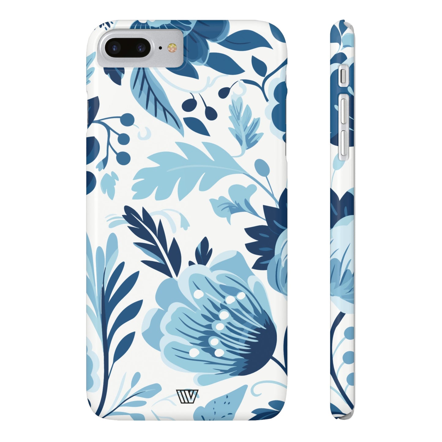 BLUE WHITE FLOWERS | Slim iPhone Case