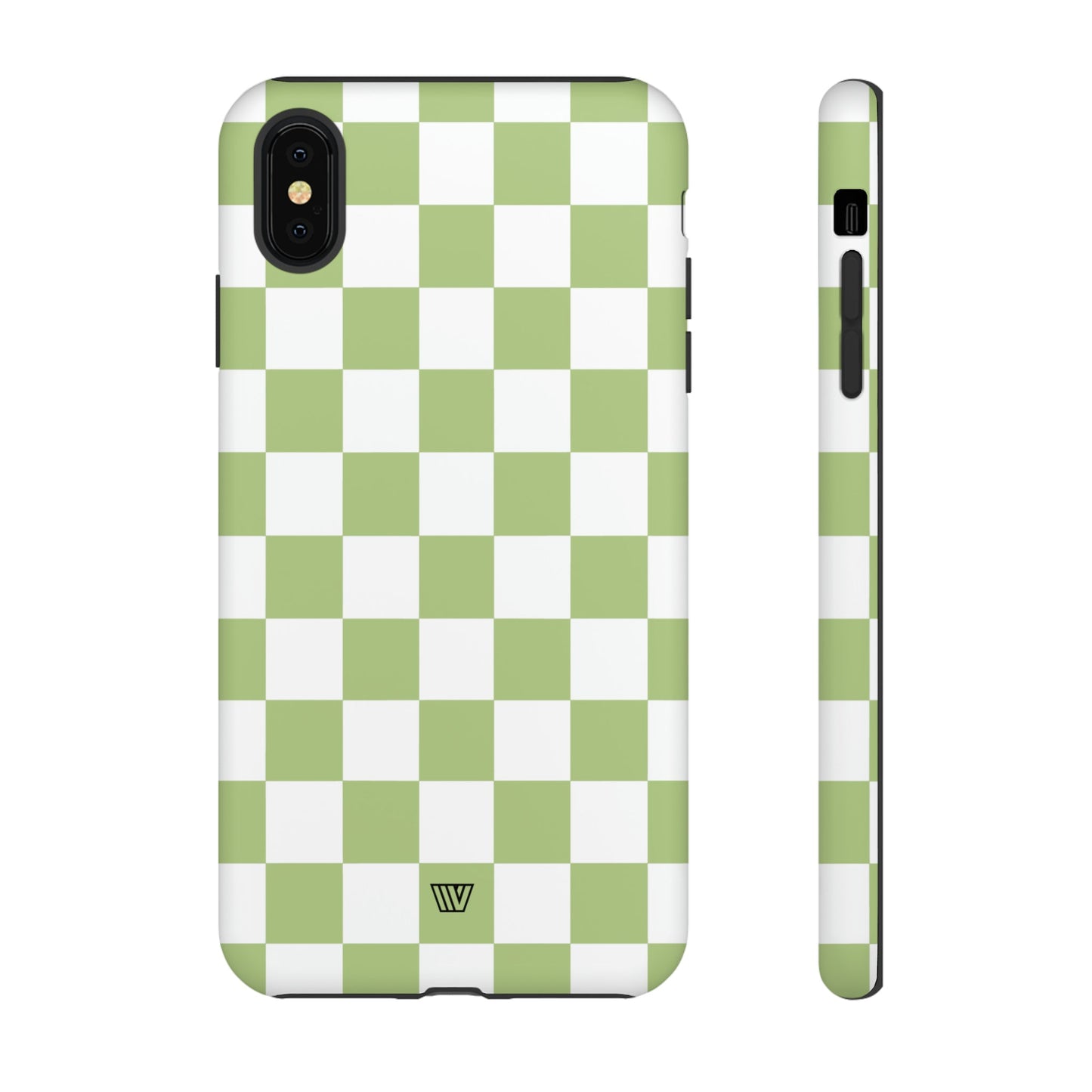 PALE OLIVE WHITE CHECKERBOARD | Tough Phone Case