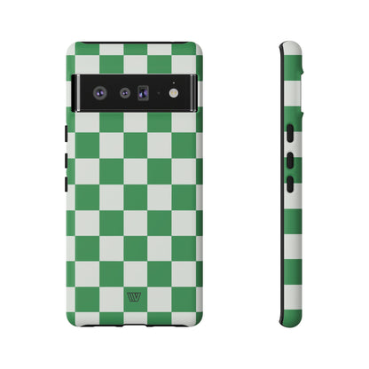 GREEN WHITE CHECKERBOARD | Tough Phone Case