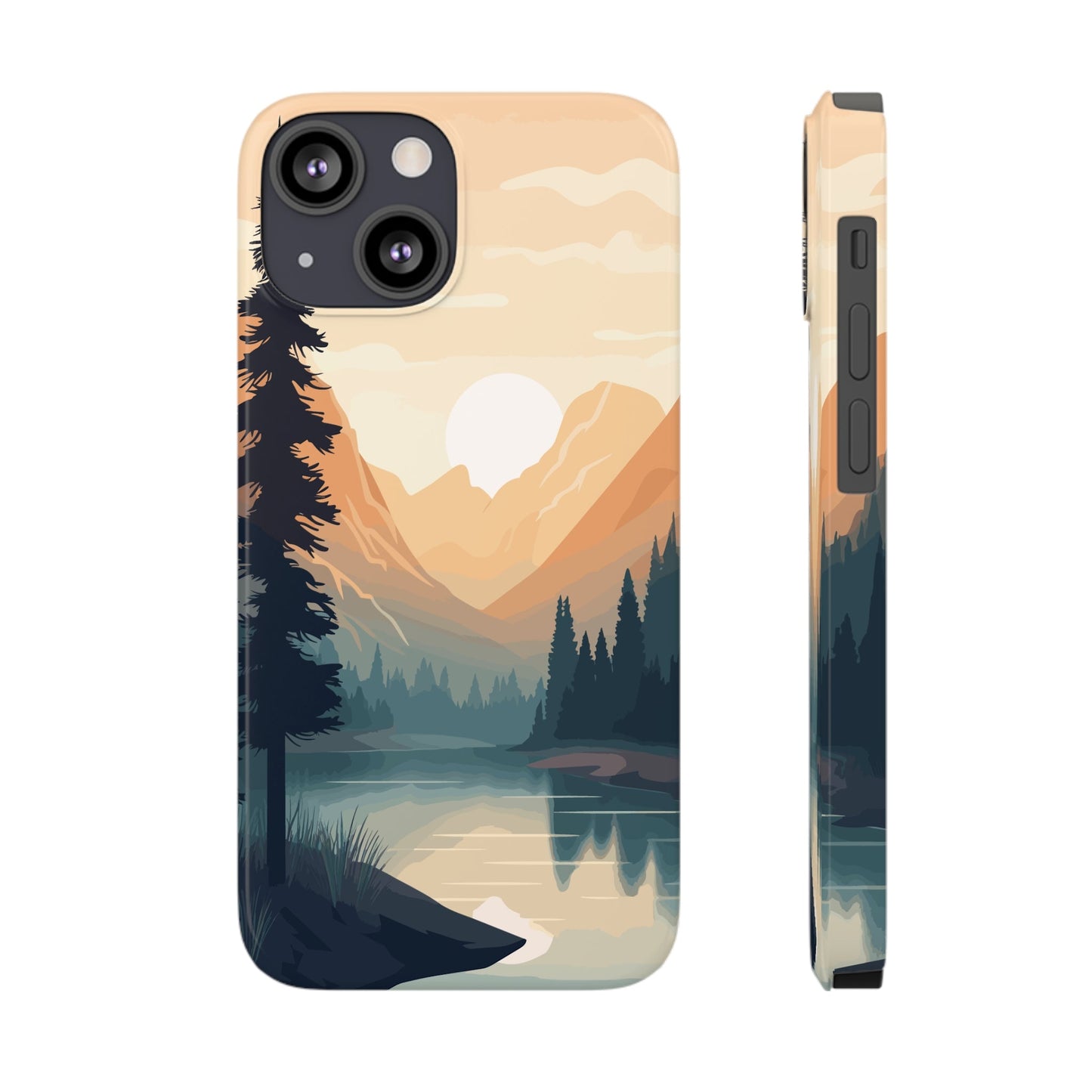 MOUNTAIN RIVER SUNSET | Slim iPhone Case