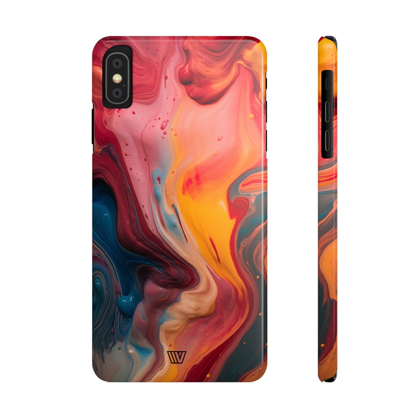 RED ORANGE BLUE SWIRL | Slim iPhone Case