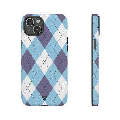 BLUE WHITE PURPLE ARGYLE | Tough Phone Case