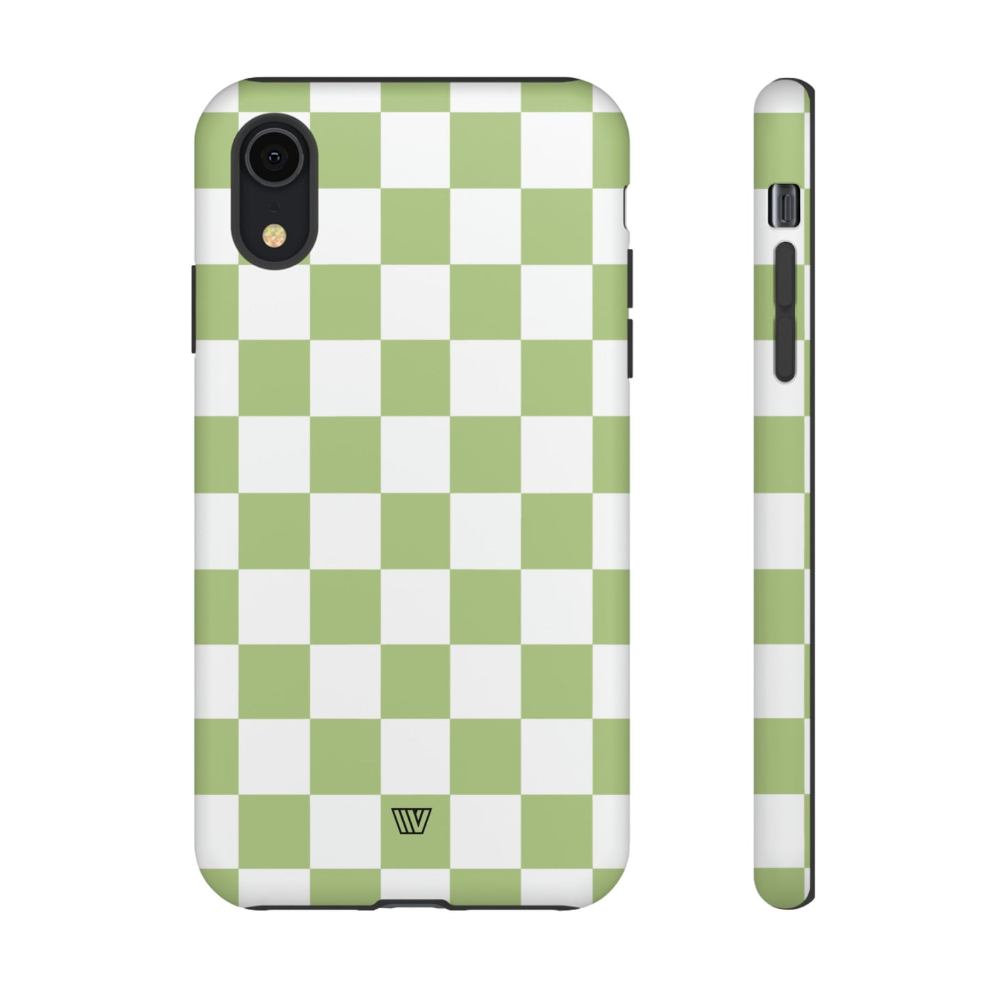 PALE OLIVE WHITE CHECKERBOARD | Tough Phone Case