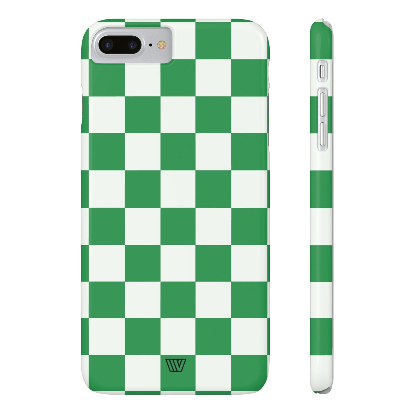 GREEN WHITE CHECKERBOARD | Slim iPhone Case