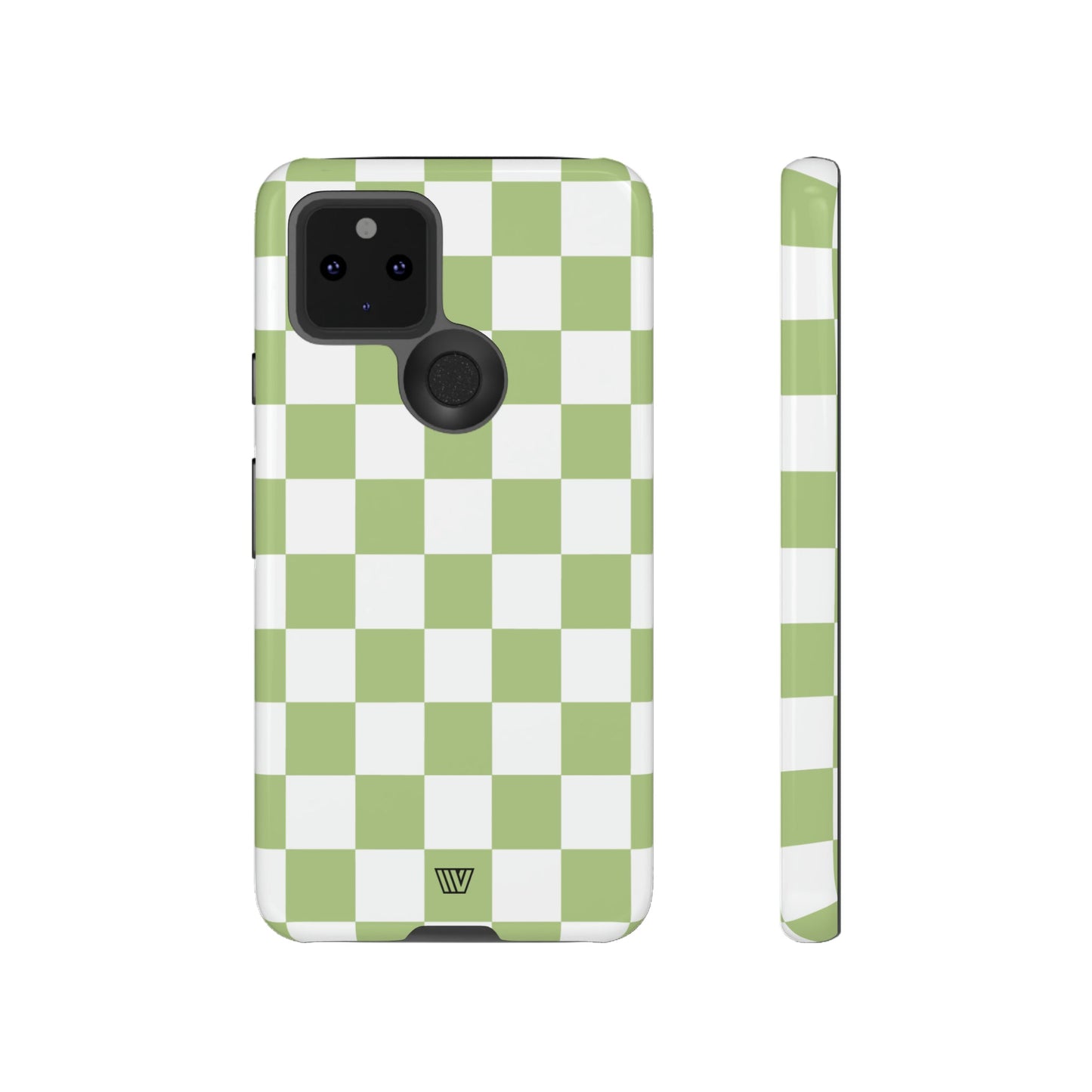 PALE OLIVE WHITE CHECKERBOARD | Tough Phone Case