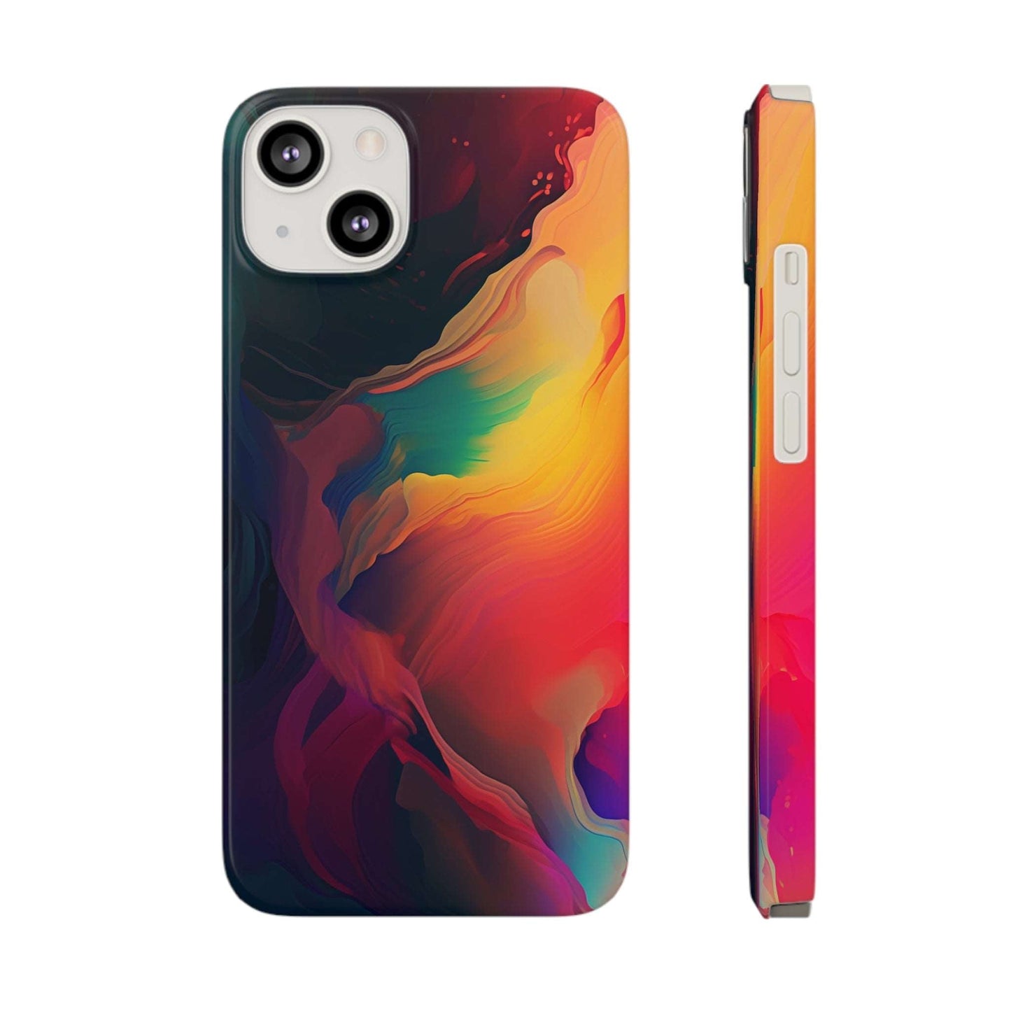 Abstract Paint Colors Slim Phone Case