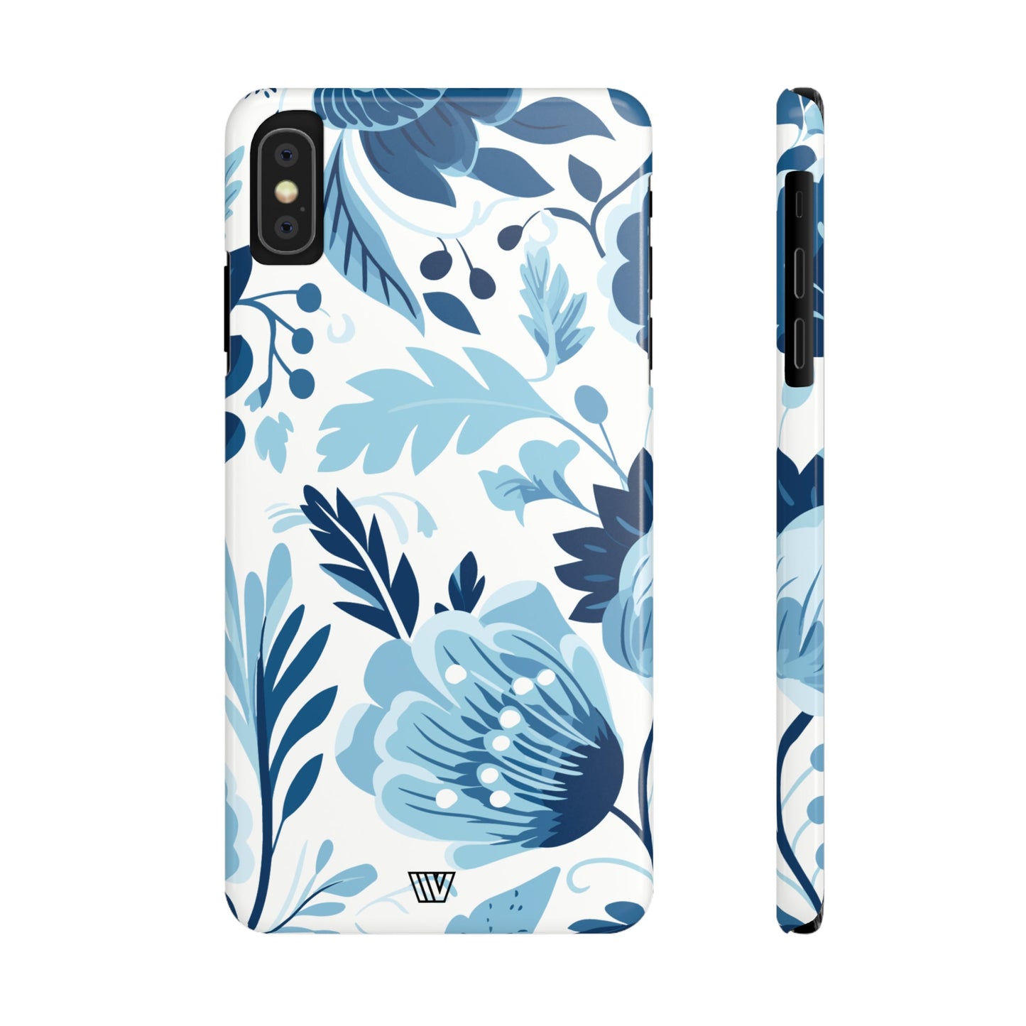 BLUE WHITE FLOWERS | Slim iPhone Case