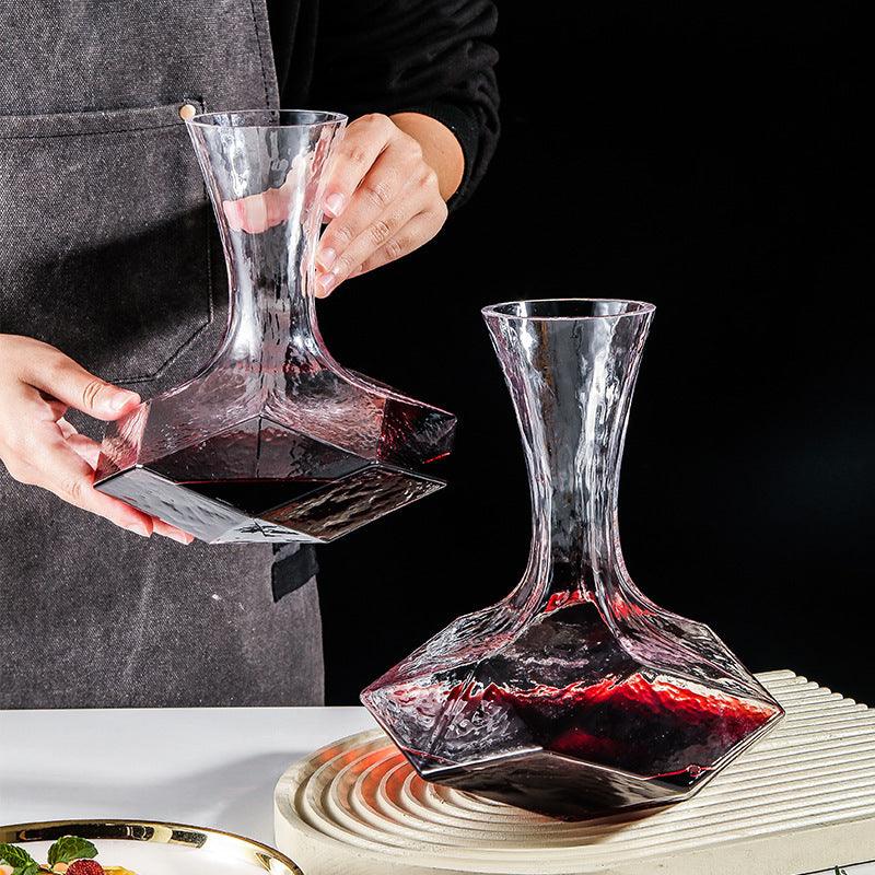 Nordic Cold Pattern Crystal Wine Decanter – Elegant Simplicity for Fine Wine