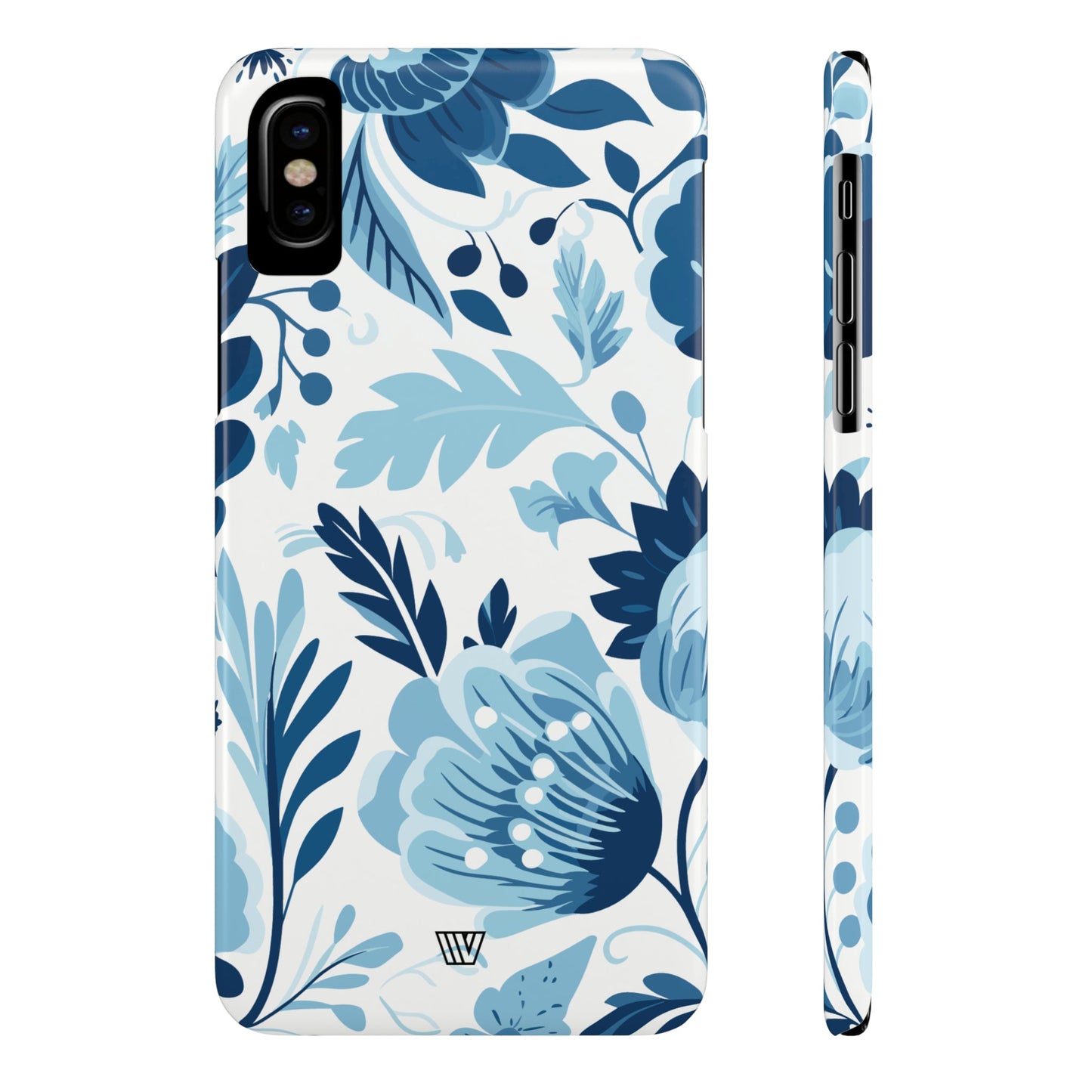 BLUE WHITE FLOWERS | Slim iPhone Case