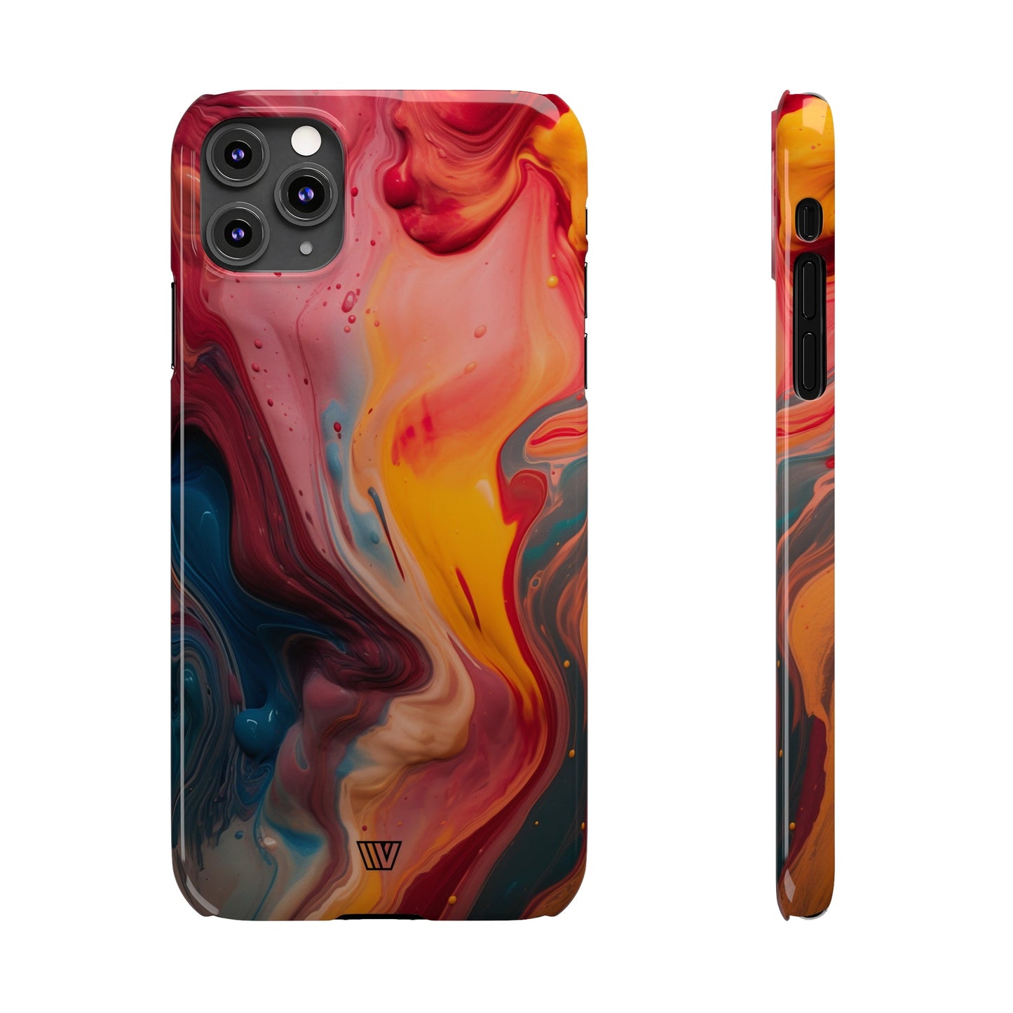 RED ORANGE BLUE SWIRL | Slim iPhone Case