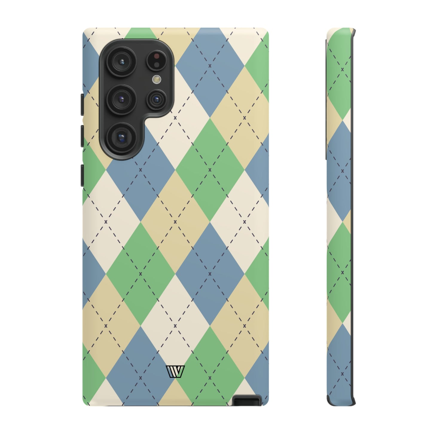 GREEN BLUE BEIGE ARGYLE | Tough Phone Case