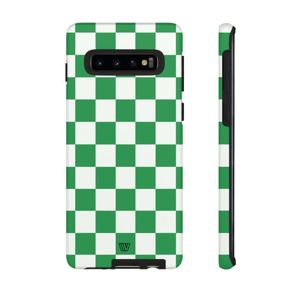 GREEN WHITE CHECKERBOARD | Tough Phone Case