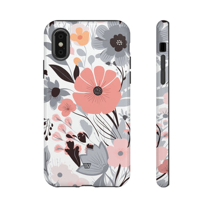 GRAY PASTEL FLOWERS | Tough Phone Case